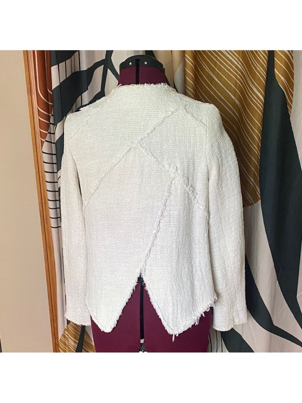 10 Crosby Derek Lam Textured off White/beige Blazer - Picture 3 of 9